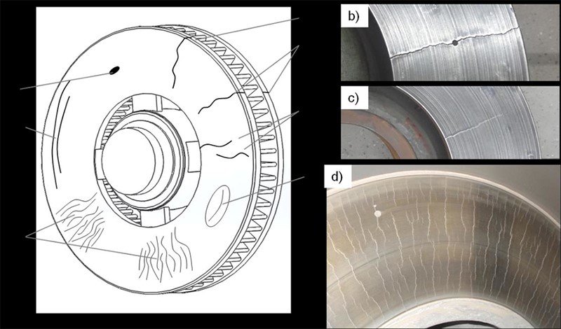 Brake disks with defects